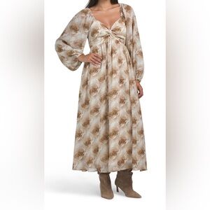 IN FEBRUARY Flowy Rose Maxi Dress with Pockets